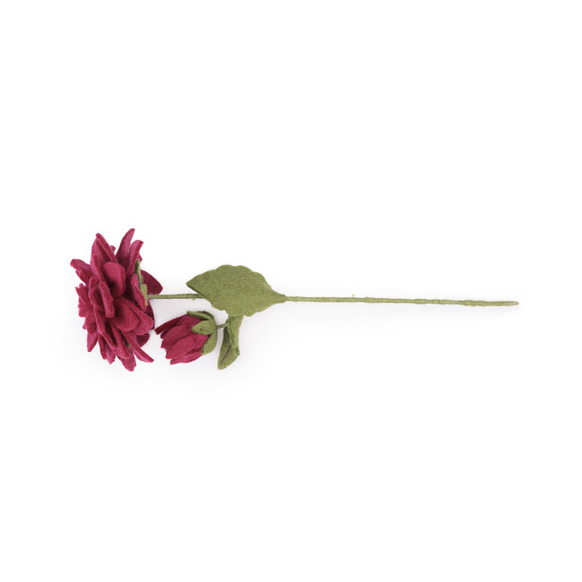 Felt Flower Dahlia XL burgundy
