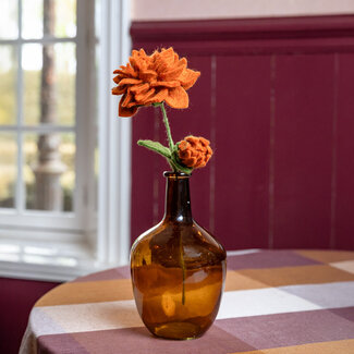Sjaal met Verhaal Felt Flower Dahlia XL cognac