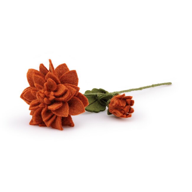 Felt Flower Dahlia XL cognac