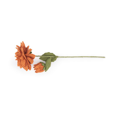 Sjaal met Verhaal Filzblume Dahlia XL cognac