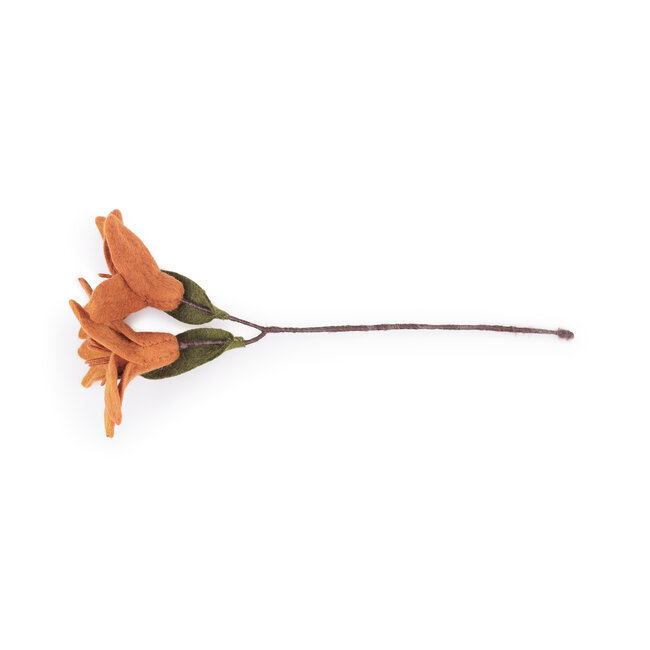 Filzblume Tak Lelie cognac