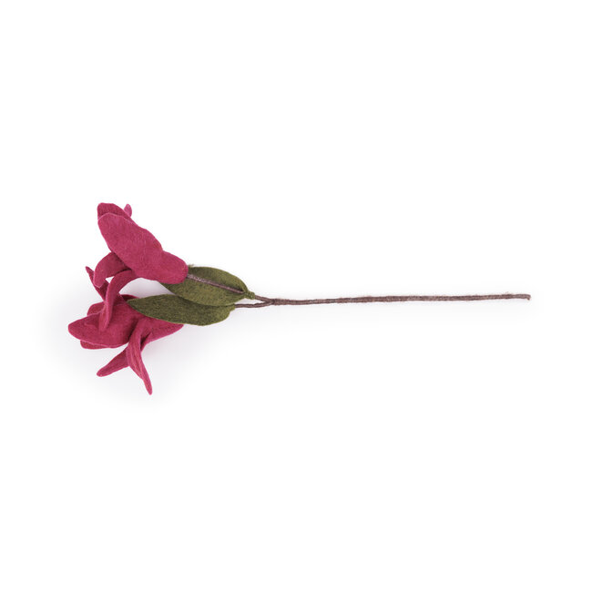 Felt Flower Tak Lelie burgundy