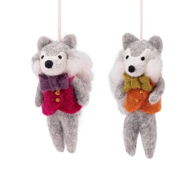 Sjaal met Verhaal Felt Hanger Wolf Indian Summer