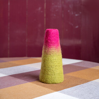 Sjaal met Verhaal Felt Vase Medium burgundy/lichtgroen