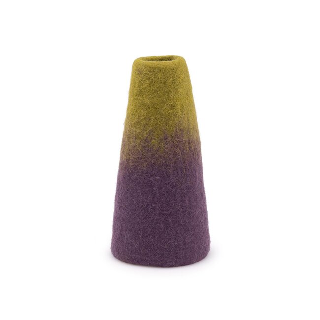 Filz-Vase Medium paars/lichtgroen