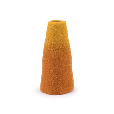 Sjaal met Verhaal Filz-Vase Medium cognac/okergeel