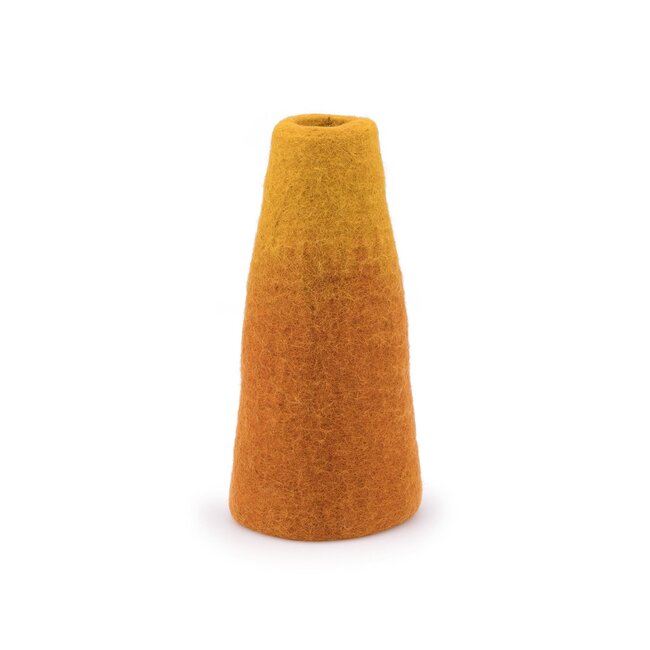 Filz-Vase Medium cognac/okergeel