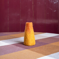 Sjaal met Verhaal Filz-Vase Small cognac/okergeel