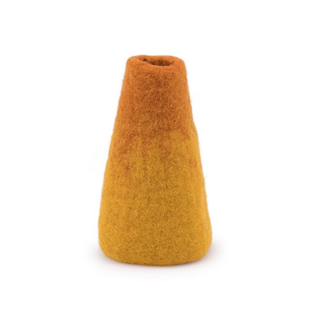 Felt Vase Small cognac/okergeel