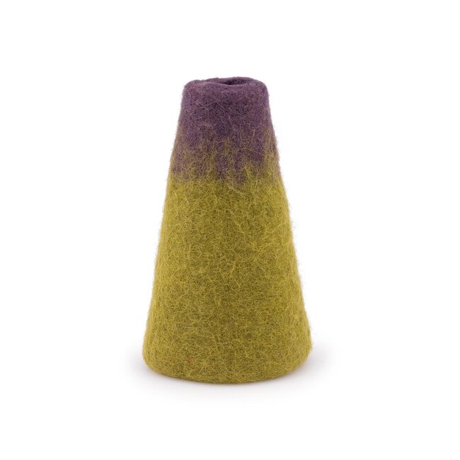 Filz-Vase Small paars/lichtgroen