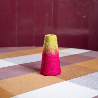 Sjaal met Verhaal Felt Vase Small burgundy/lichtgroen