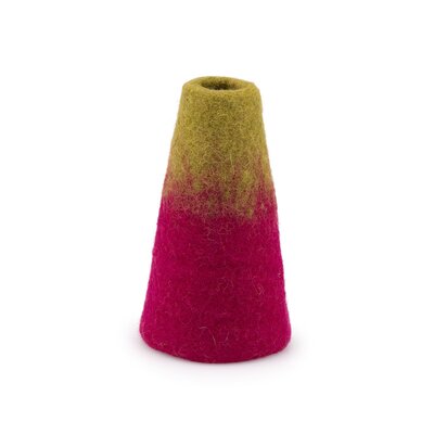 Sjaal met Verhaal Felt Vase Small burgundy/lichtgroen