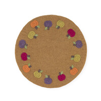 Sjaal met Verhaal Felt coaster 35 cm rond Pompoentjes Indian