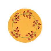 Sjaal met Verhaal Felt coaster 35 cm rond Rozenbottel
