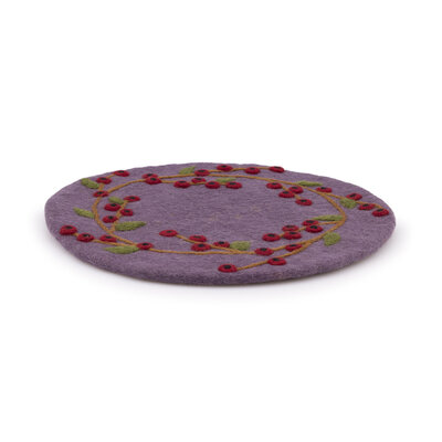 Sjaal met Verhaal Filz-Untersetzer 35 cm rond Bes Rood