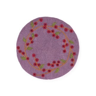 Sjaal met Verhaal Filz-Untersetzer 35 cm rond Bes Rood
