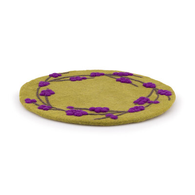 Sjaal met Verhaal Felt coaster 35 cm rond Callicarpa