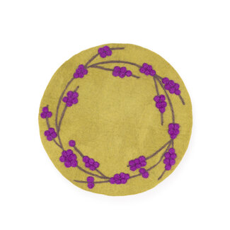Sjaal met Verhaal Felt coaster 35 cm rond Callicarpa