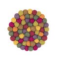 Sjaal met Verhaal Felt coaster 10 cm rond Bolletjes Indian Summer (Set of 4)