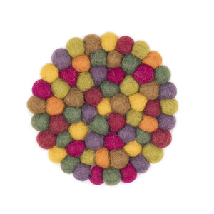 Sjaal met Verhaal Filz-Untersetzer 10 cm rond Bolletjes Indian Summer (Set of 4)