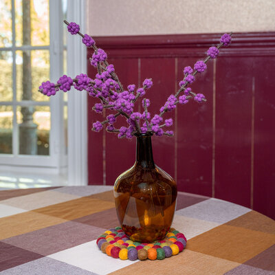 Sjaal met Verhaal Filz-Untersetzer 20 cm rond Bolletjes Indian Summer