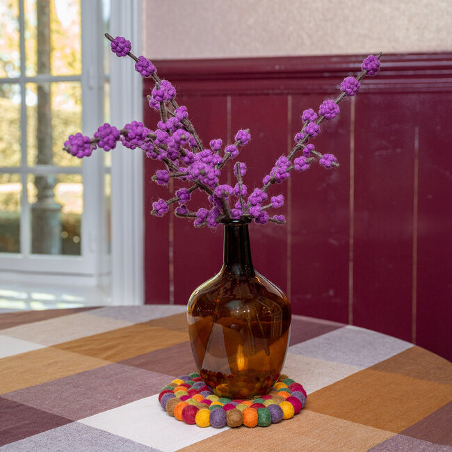 Filz-Untersetzer 20 cm rond Bolletjes Indian Summer
