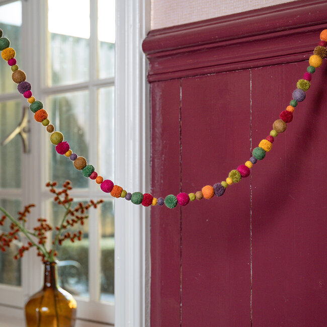 Felt Garland Pompoms Indian Summer