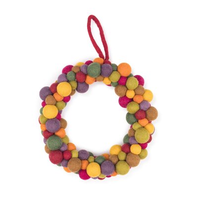 Sjaal met Verhaal Wreath Viltballetjes Indian Summer