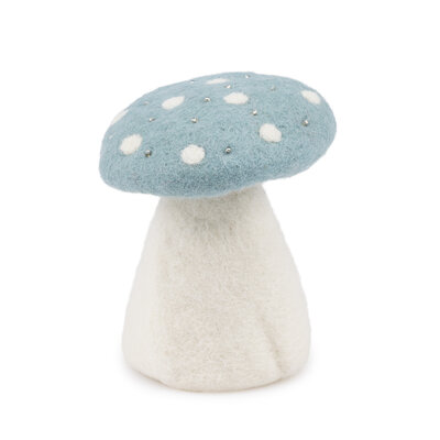 Sjaal met Verhaal Felt Decoration Paddenstoel ijsblauw