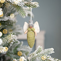 Sjaal met Verhaal Filz Weihnachtshänger Engeltje lichtgroen