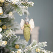Sjaal met Verhaal Felt Christmas Hanger Engeltje lichtgroen