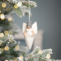 Sjaal met Verhaal Filz Weihnachtshänger Engeltje wit/zilver