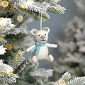 Sjaal met Verhaal Felt Christmas Hanger IJsbeer ijsblauw