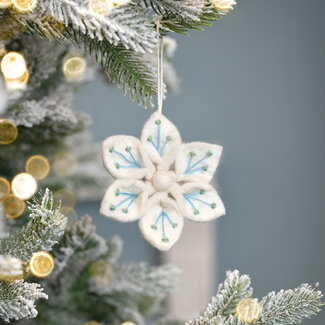 Sjaal met Verhaal Filz Weihnachtshänger IJsbloem