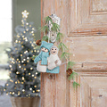 Sjaal met Verhaal Felt Christmas Hanger Jozef & Maria ijsblauw/wit