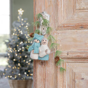 Sjaal met Verhaal Felt Christmas Hanger Jozef & Maria ijsblauw/wit