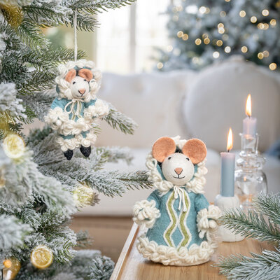 Sjaal met Verhaal Filz Weihnachtshänger Muis Eskimuis