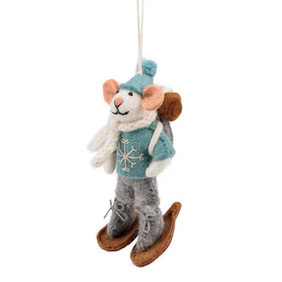Sjaal met Verhaal Felt Christmas Hanger Muis Sneeuwwandelaar