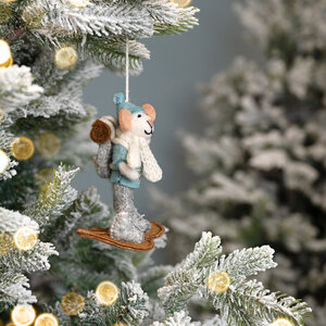 Sjaal met Verhaal Felt Christmas Hanger Muis Sneeuwwandelaar