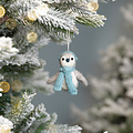 Sjaal met Verhaal Felt Christmas Hanger Pinguin ijsblauw