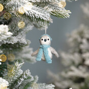 Sjaal met Verhaal Felt Christmas Hanger Pinguin ijsblauw
