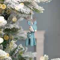 Sjaal met Verhaal Felt Christmas Hanger Rendier ijsblauw