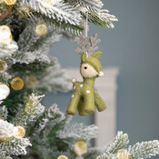 Sjaal met Verhaal Felt Christmas Hanger Rendier lichtgroen