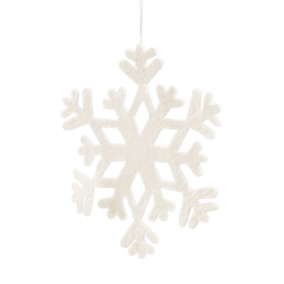Sjaal met Verhaal Filz Weihnachtshänger Sneeuwvlok Large