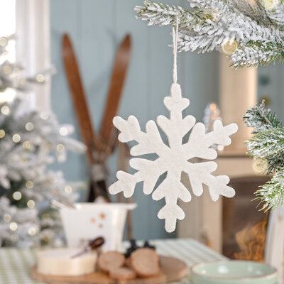 Sjaal met Verhaal Filz Weihnachtshänger Sneeuwvlok Medium