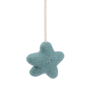 Sjaal met Verhaal Felt Christmas Hanger Ster ijsblauw