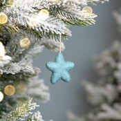 Sjaal met Verhaal Felt Christmas Hanger Ster ijsblauw