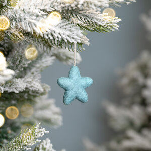 Sjaal met Verhaal Felt Christmas Hanger Ster ijsblauw