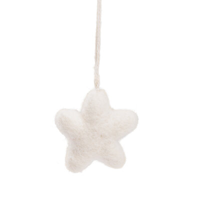 Sjaal met Verhaal Felt Christmas Hanger Ster wit