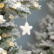 Sjaal met Verhaal Filz Weihnachtshänger Ster wit